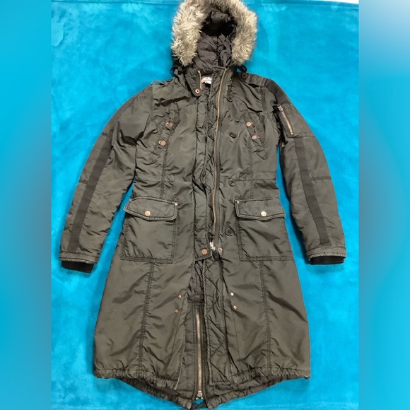 Triple Five Soul Essentials Winter Hooded Cotton Coat Y2K - Picture 5 of 13